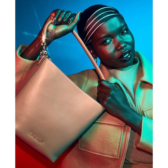 Donella Faux Leather Bucket Crossbody Bag Womens Adjustable Zipper - Picture 5 of 6